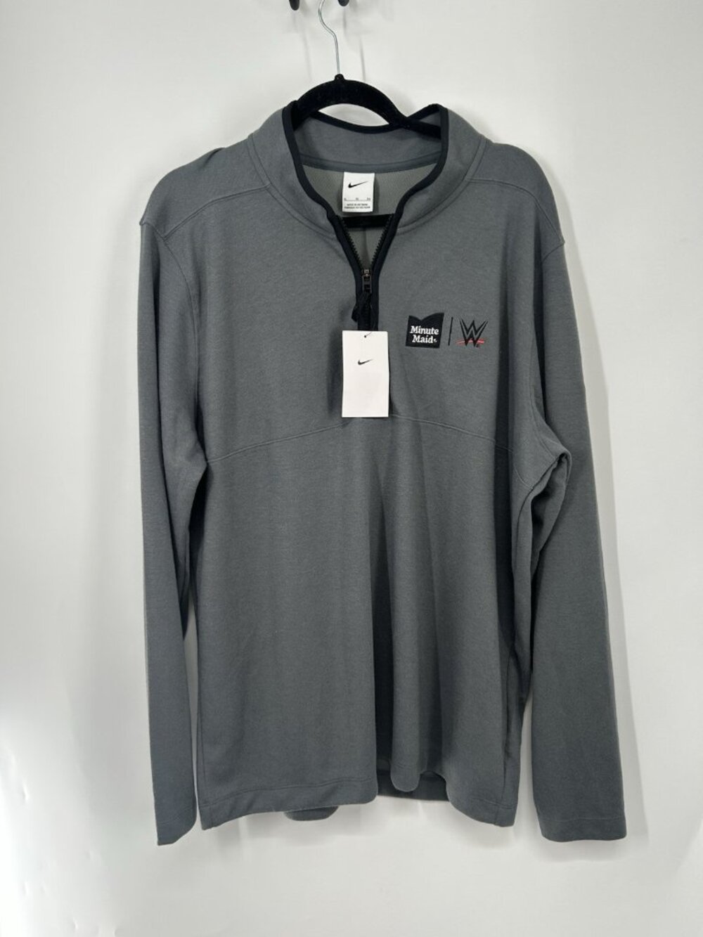 Nike Golf 1/4 Zip Pullover Mens Gray XL  Embroidered Minute Maid "W" New Sweater